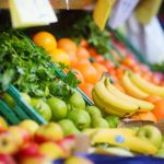 Food Prices Continue to Rise in May: CPI Data CPI Data for May -- Healthy fruits -- bananas, pears, and apples at Bremen Farmer Agriculture Market in Germany