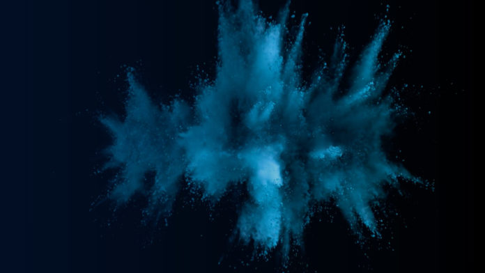 Scattered blue color powder - Banner Image