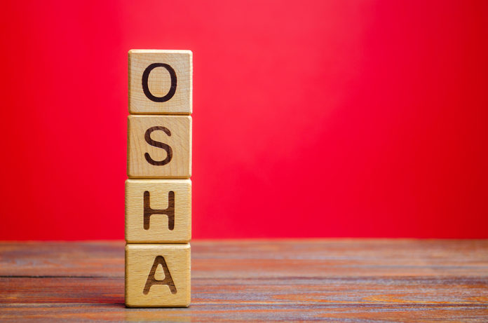 Wooden blocks with the word OSHA