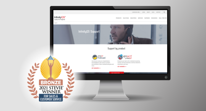 InfinityQS Wins Bronze Stevie® in the 2021 Stevie Awards for Sales & Customer Service