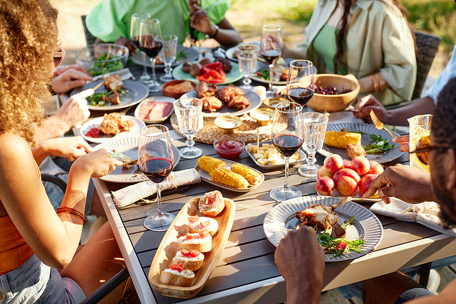 Rustic Dinner Table Outdoors