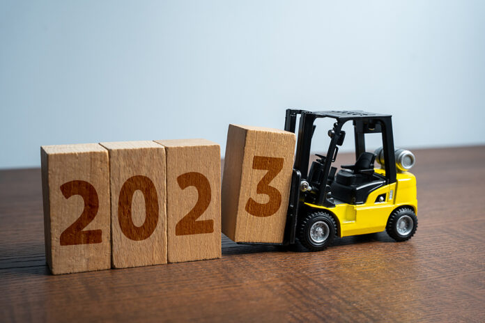 Forklift Truck Makes 2023 Year From Blocks. Trends And Forecasts