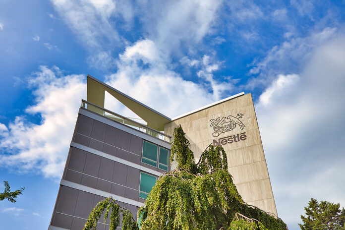Vevey, Switzerland - August 14, 2020: Nestle Headquarter Buildin