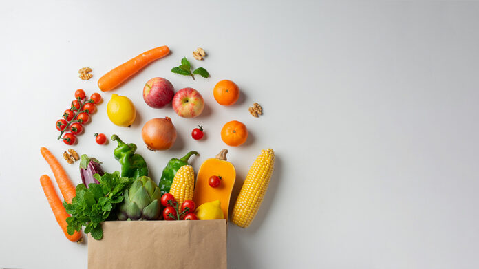 Delivery Healthy Food Background. Healthy Vegan Vegetarian Food
