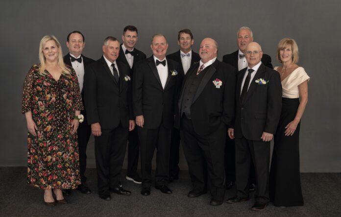 Photo caption (left to right): Robin Gutridge, John Brooks, Jr., Lynn Wieland, Jim Dodge, Dennis Williams, Mike Farley, Eric Schmoyer, Andrew Young, Tom Rosenberger, and Betsy Harris.