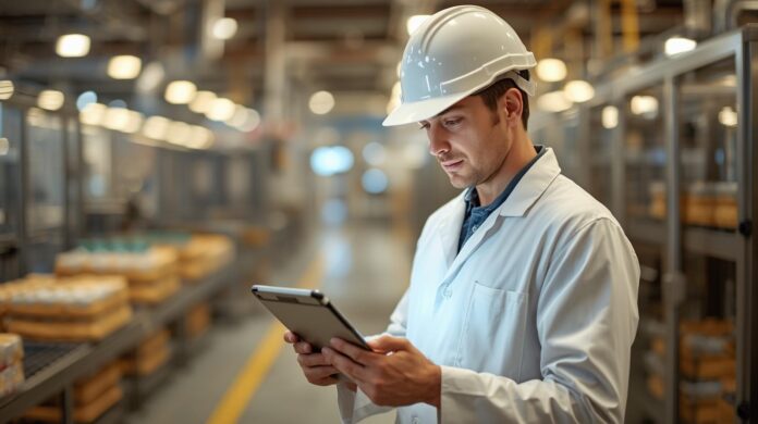 A food manufacturing plant worker