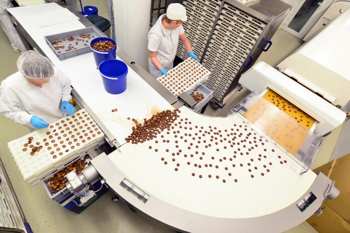 Production Of Pralines In A Factory For The Food Industry - Conv